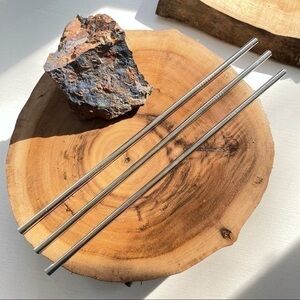 $5 DEAL Reusable Metal Straws, 3 Straight Eco Earth Friendly NWOT